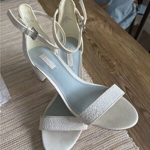 Nine West White Sparkle Heels